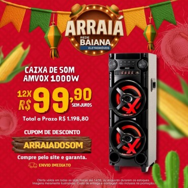 Caixa De Som Amplificada Amvox Aca1000 Newx