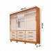 Guarda-Roupa Casal Athenas com Espelho 3 Portas 9 Gavetas Nature/Off White - Bianchi
