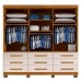 Guarda-Roupa Casal Athenas com Espelho 3 Portas 9 Gavetas Nature/Off White - Bianchi