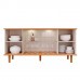 Buffet Aparador 4 portas 100% MDF, com Vidro Temperado Janice Cimol Nature/off White