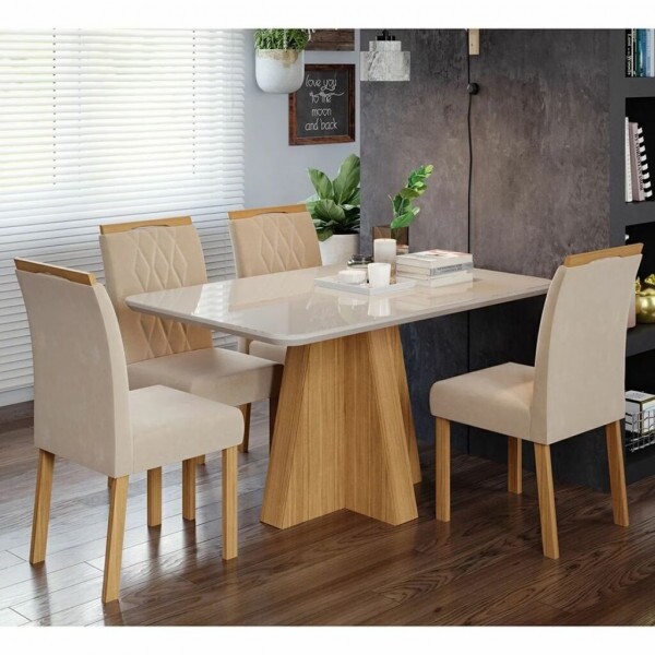 Cj Mesa 4c Cimol Maite Retangular 130x80 Nature / Off White