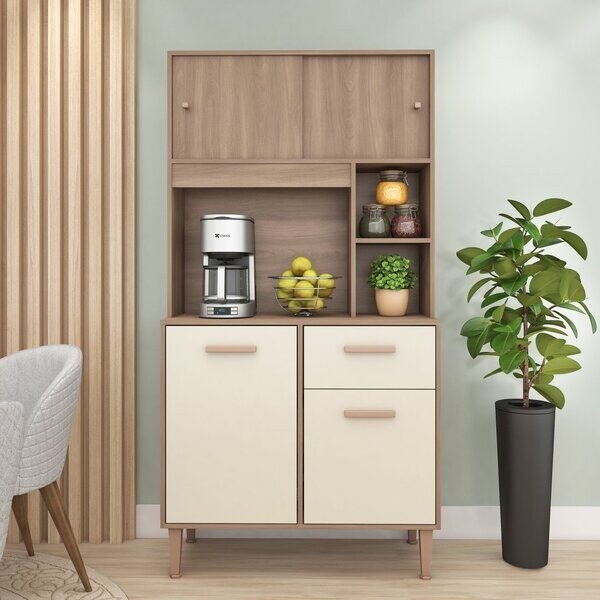 Cozinha 90cm 4 Portas 1 Gaveta Dália Manchester/champagne