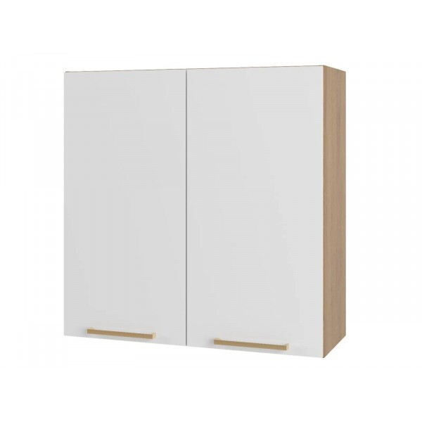 Armário Aéreo Avelã 80cm 2Pts Telasul - Branco/Mel