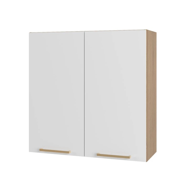 Armário Aéreo Avelã 80cm 2Pts Telasul - Branco/Mel