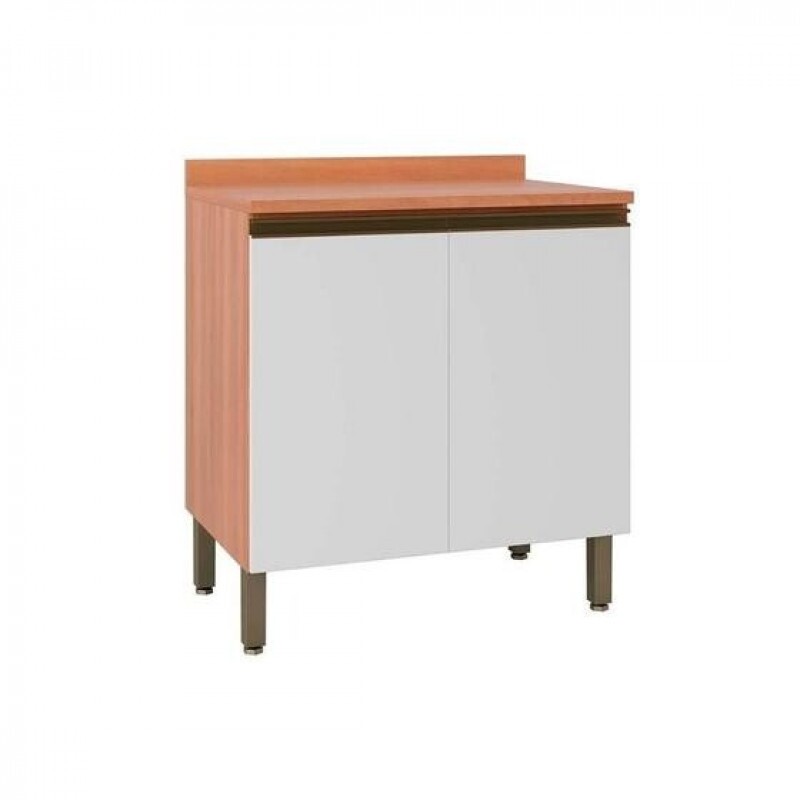 Balcão de Cozinha 80cm 2 Portas Freijó/Branco Macadâmia Telasul