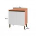 Balcão de Cozinha 80cm 2 Portas Freijó/Branco Macadâmia Telasul