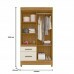 Guarda-Roupa Solteiro 4 Portas Moval Madri Freijo/Off White