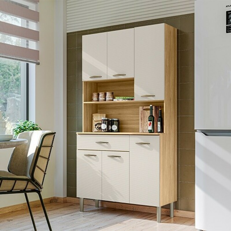 Armário de Cozinha Kit 6 Portas Kits Paraná Apolo Freijo/Soft Armário de Cozinha Kit 6 Portas Kits Paraná Apolo Freijo/Soft