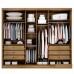 Guarda Roupa Casal com Espelho 6 Portas 6 Gavetas 100% MDF Robust Cumaru/Fendi - Novo Horizonte Guarda Roupa Casal com Espelho 6 Portas 6 Gavetas 100% MDF Robust Cumaru/Fendi - Novo Horizonte