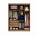 Guarda Roupa Casal com Espelho 2 Portas 3 Gavetas 100% MDF Virtus Cumaru/Fendi - Novo Horizonte
