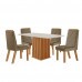 Conjunto de Mesa de Jantar com 4 Cadeiras Riviera Castanho/Cinamomo LJ Móveis