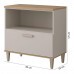Balcão MGM Bella 80cm 1 Porta Basculante - Freijó/Off White	