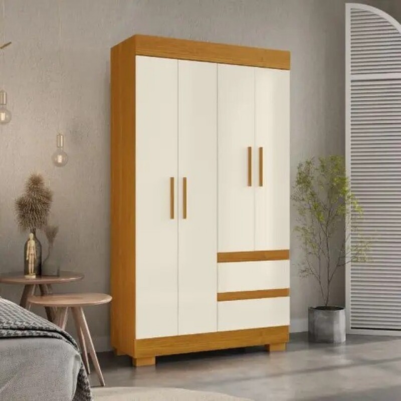 Guarda-Roupa Maya 4 Portas Cinamomo/Off White - Acp Móveis