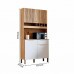 Armário de Cozinha Kit 4 Portas 1 Gaveta em MDF Ronipa Moscato Amendoa/Off White