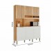 Armário de Cozinha Kit 6 Portas 1 Gaveta em MDF Ronipa Moscato Amendoa/Off White