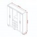 Guarda Roupa Solteiro 4 Portas 3 Gavetas NT5015 Notável Móveis - Freijó/Off White