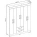 Guarda-roupa Nt6015 com 6 Portas e 2 Gavetas Branco/Rosa Notável