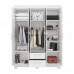 Guarda-roupa Nt6015 com 6 Portas e 2 Gavetas Branco/Rosa Notável