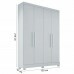 Guarda Roupa Solteiro 4 Portas 2 Gavetas Sergipe Branco - Bianchi