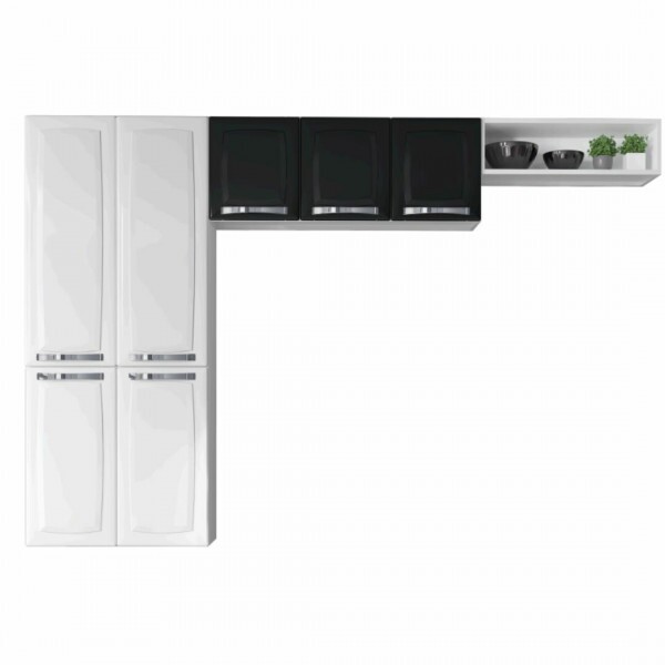 Cozinha compacta Rose 7Pts  Preto- Itatiaia