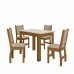 Conj. Mesa Bellagio 108x68cm, c/ 4 Cadeiras Clara, Carvalho/ Off white - Poliman Conj. Mesa Bellagio 108x68cm, c/ 4 Cadeiras Clara, Carvalho/ Off white - Poliman