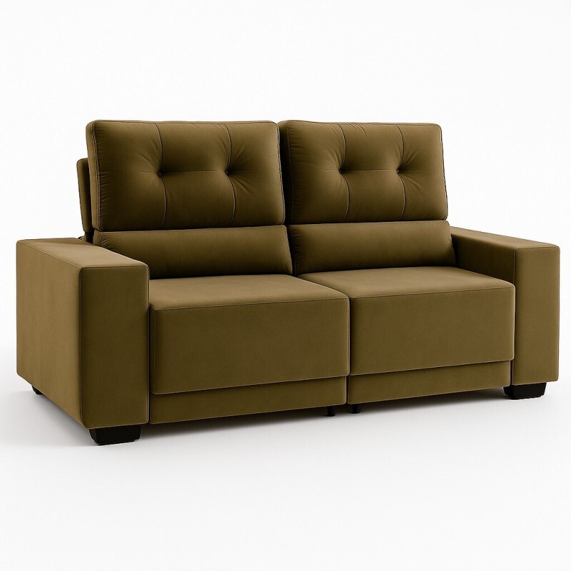 Sofá Retrátil e Reclinável 3 Lugares Niteroi 1.80m Marrom - Nordeste Flex 