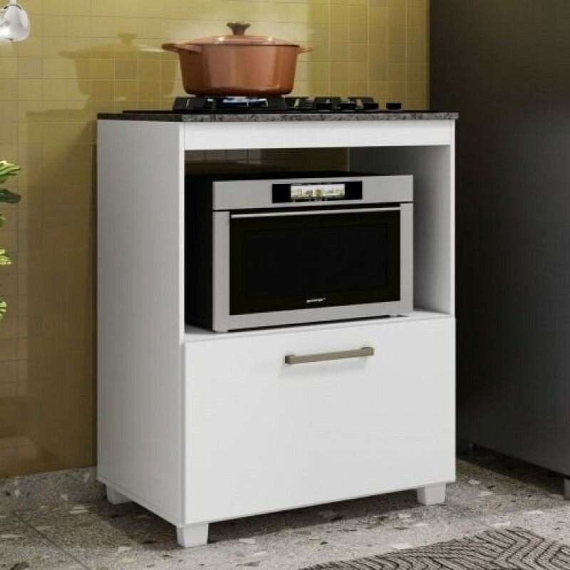 Balcão Cooktop Turim 4 bocas Branco Brilho - Fiorello