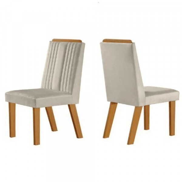 Conjunto de 2 Cadeiras Florença Creme- LJ Moveis
