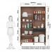 Armário de Cozinha Kit 8 Portas 1 Gaveta em MDF Ronipa Tannat Gold Amendoa/Chumbo