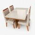 Conjunto para Sala de Jantar  135x90cm Frisa com 04 Cadeiras Riviera Castanho / Off White- LJ Moveis