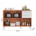 Balcão de Cozinha Carménère 3 Portas e 2 Gavetas c/ Tampo 120cm Amendoa/Off White - Ronipa