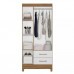 Guarda-Roupa Solteiro 3 Portas 2 Gavetas Lima Naturale/Branco - Moval