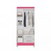 Guarda-Roupa Solteiro 3 Portas 2 Gavetas Lima Branco/Rosa/Branco-Flex - Moval