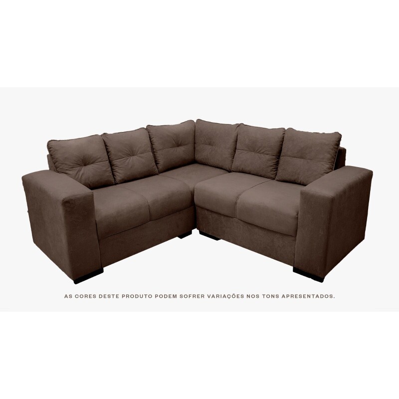 Sofá de Canto 3x2 Lugares Athena Marrom Masterflex