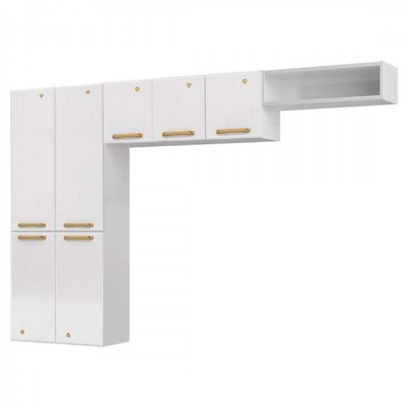 Cozinha Compacta em L Diamante Smart com 7 Portas 818409 Telasul