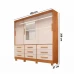 Guarda-Roupa Casal Athenas com Espelho 3 Portas 9 Gavetas Nature/Off White - Bianchi