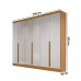 Guarda-Roupa Casal Curitiba 100% MDF 6 Portas Nature/Off White - Bianchi Móveis