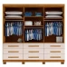 Guarda-Roupa Casal Athenas com Espelho 3 Portas 9 Gavetas Nature/Off White - Bianchi