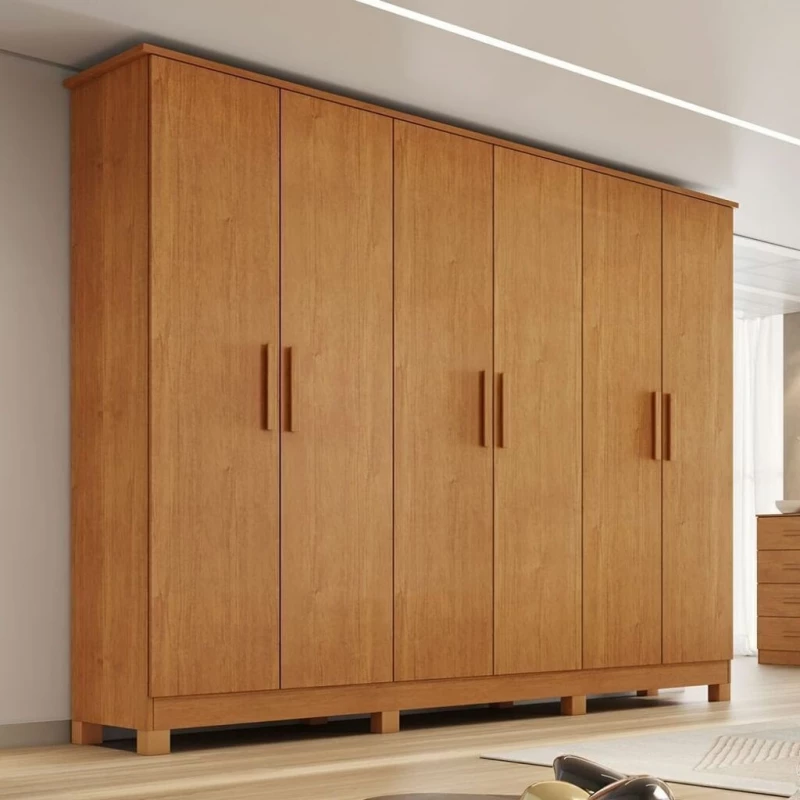 Guarda-Roupa Casal Em MDF 6 Portas Bianchi Nina Nature