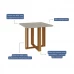 Conjunto de Mesa Flora Cimol Quadrada 94X94 Nature / Off White / Gengibre