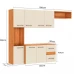Cozinha Compacta Mila 7 Portas 2 Gaveta Cinamomo/Off White - Fellicci