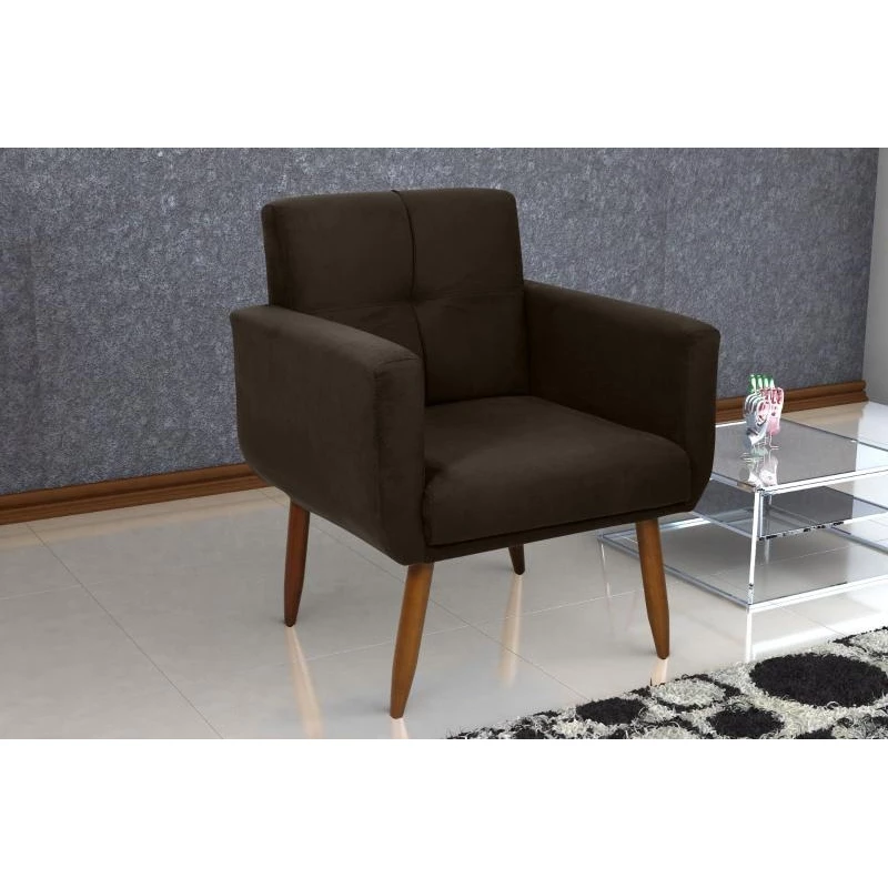 Poltrona Decorativa Havana Suede Marrom B-256 - Matrix