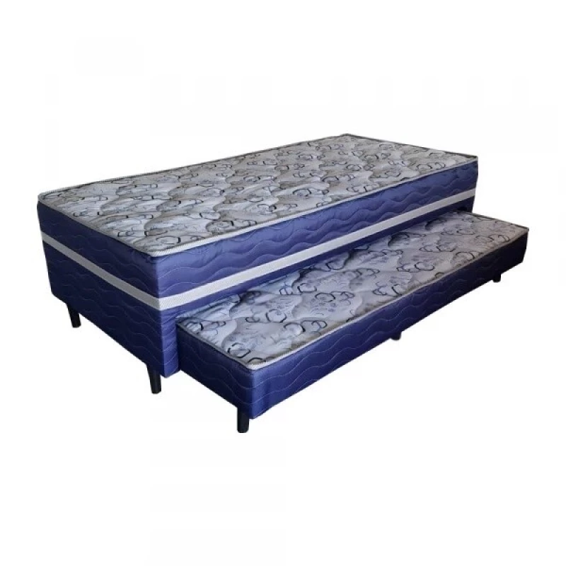 Cama Box Brilhante D28 88x188x43 com Auxiliar  Topázio