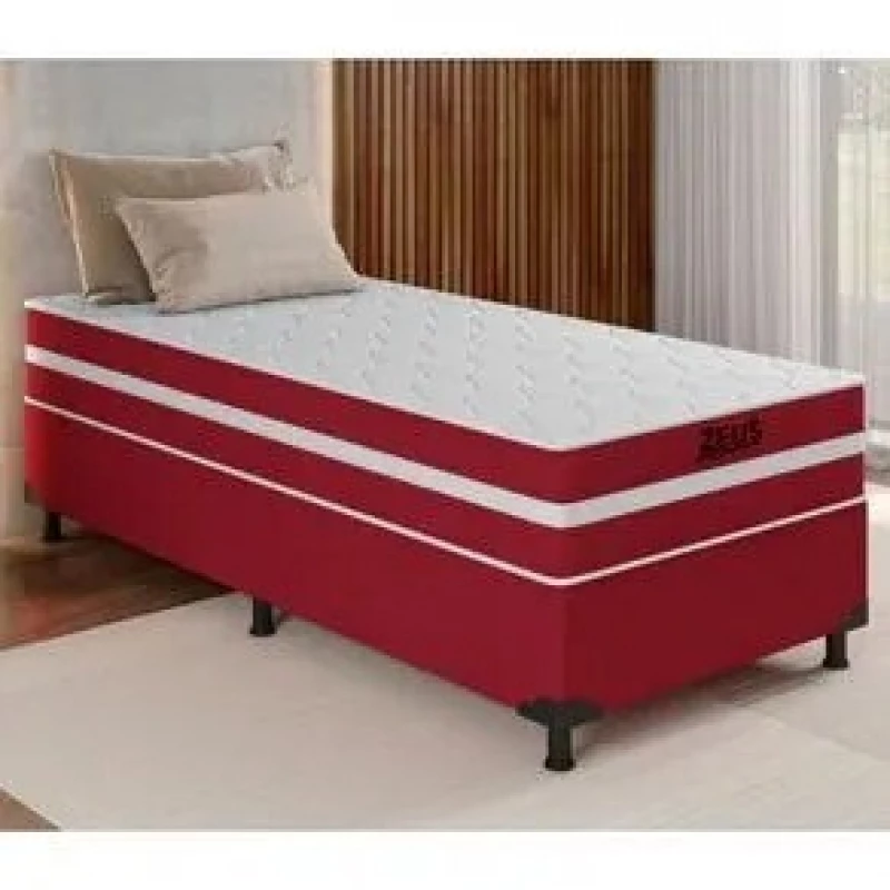 Cama Box Solteiro Zeus (Colchão + Base) 88x188 Molas Ensacadas Bacetto