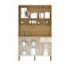 Armário de Cozinha Kit 6 Portas Style Frisado Freijo/Vanilla - Kits Paraná