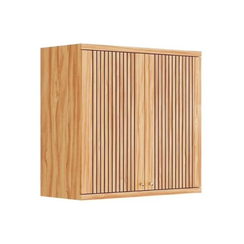 Armário Aéreo para Cozinha Sauvignon 2 Portas 80cm Amêndoa Frisado - Ronipa