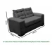 Conjunto de Sofá 2x3 Lugares Torun Cinza Masterflex