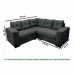 Sofá de Canto 3x2 Lugares Athena Cinza Masterflex