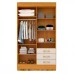Guarda-Roupa com Espelho Debora 4 Portas 100% MDF Cinamomo/Off White - ACP Móveis